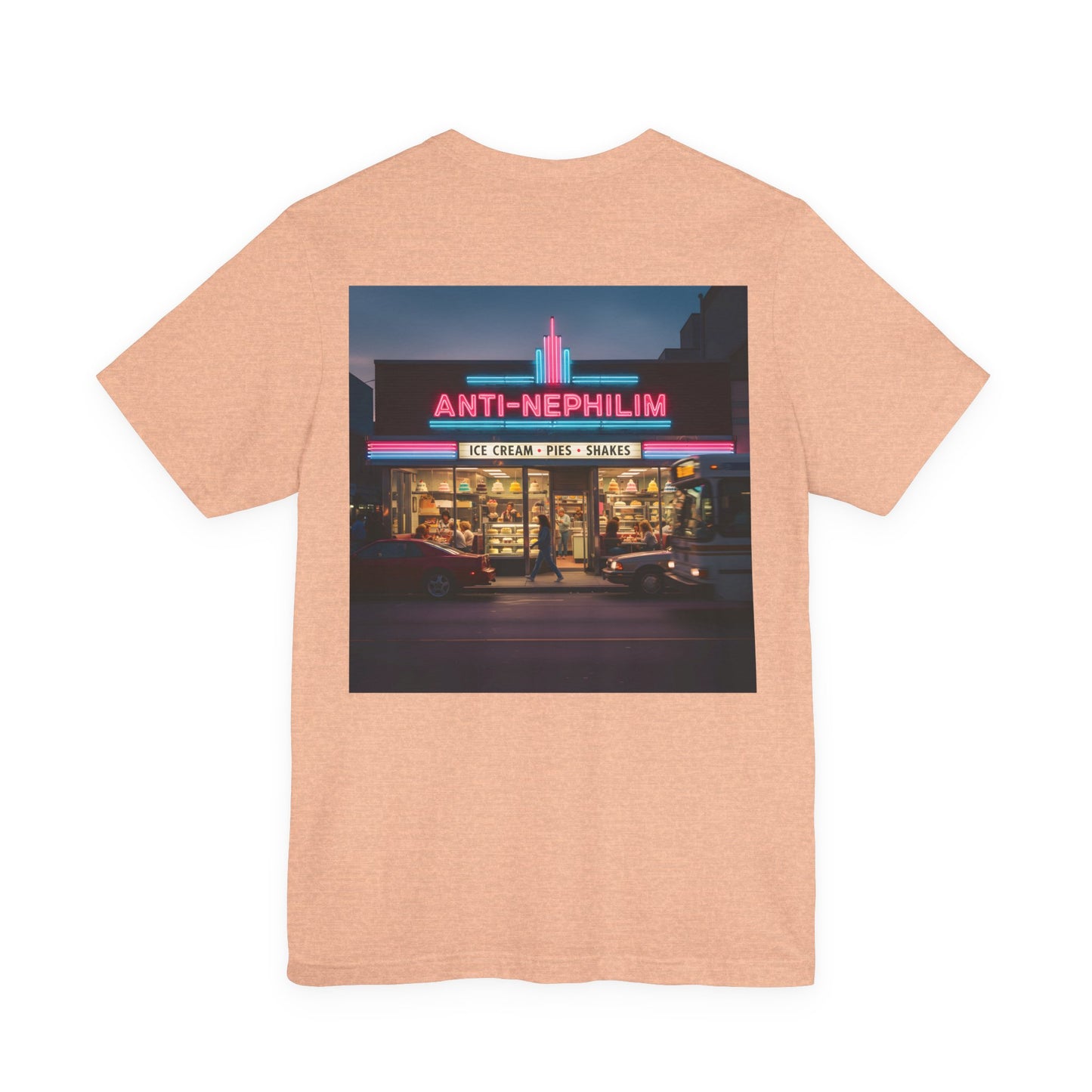 Retro Neon Dessert Diner Anti-Nephilim T Shirt — Kirk Ave. Apparel