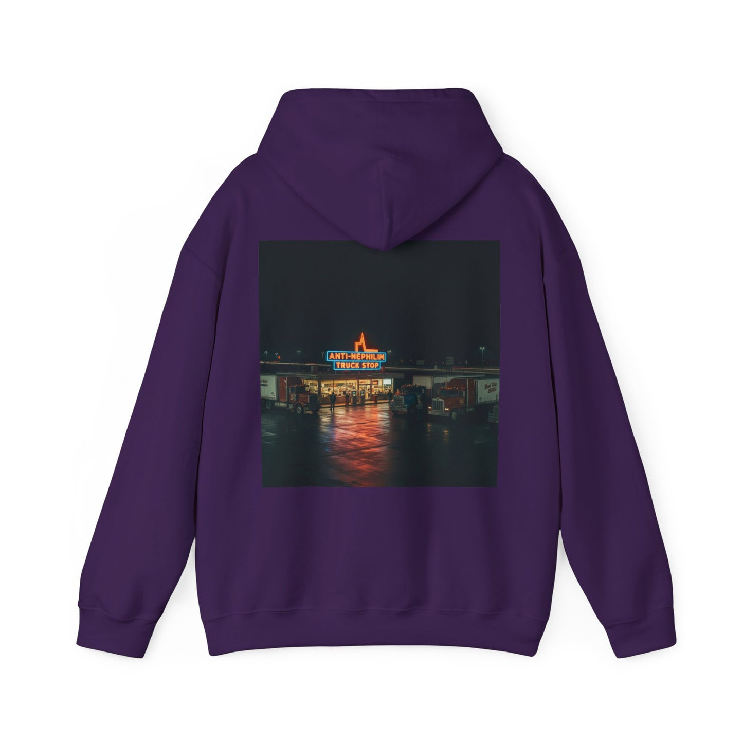 Vintage Neon Anti-Nephilim Truck Stop Hoodie — Kirk Ave. Apparel