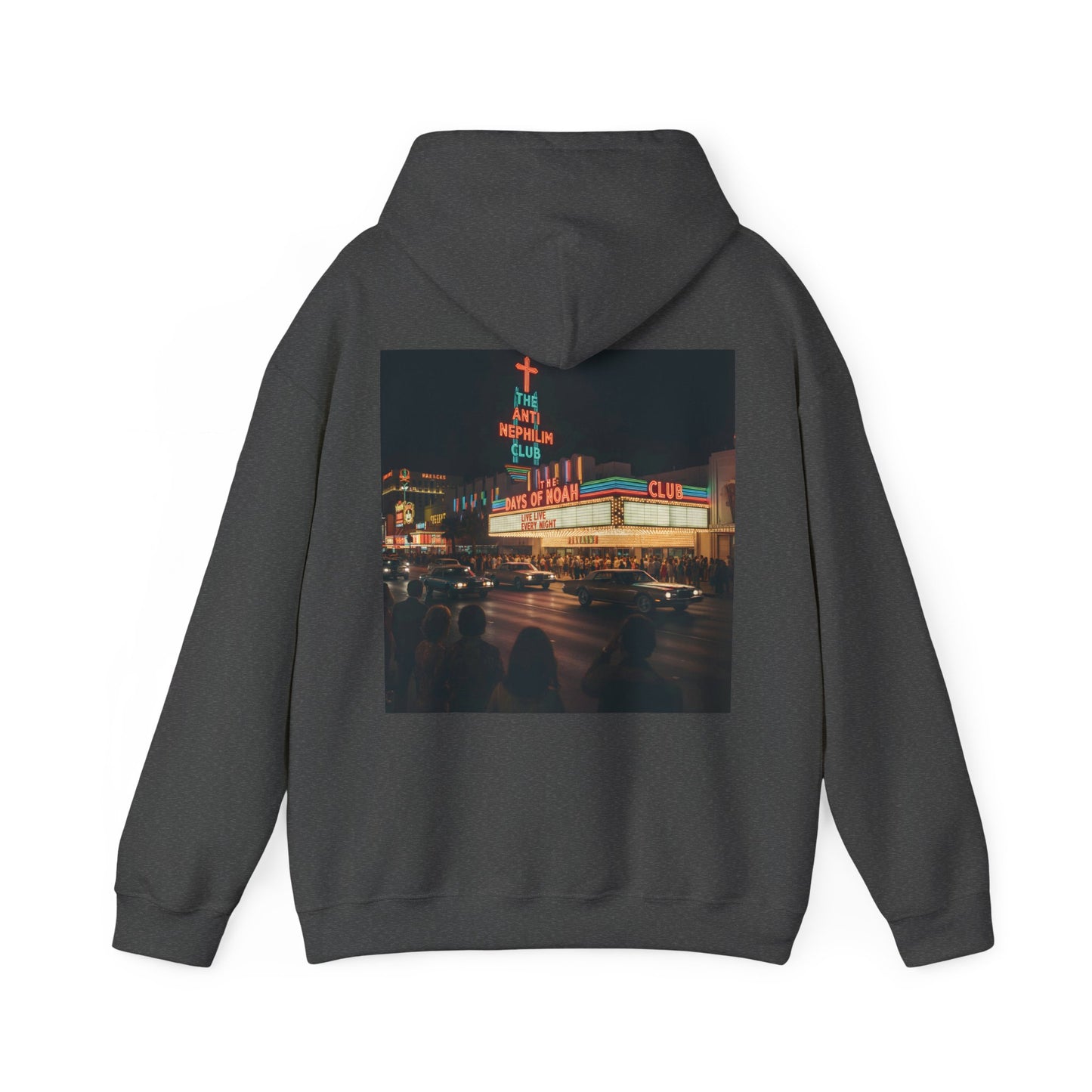 Retro Neon Anti Nephilim Casino Hoodie - Kirk Ave. Apparel