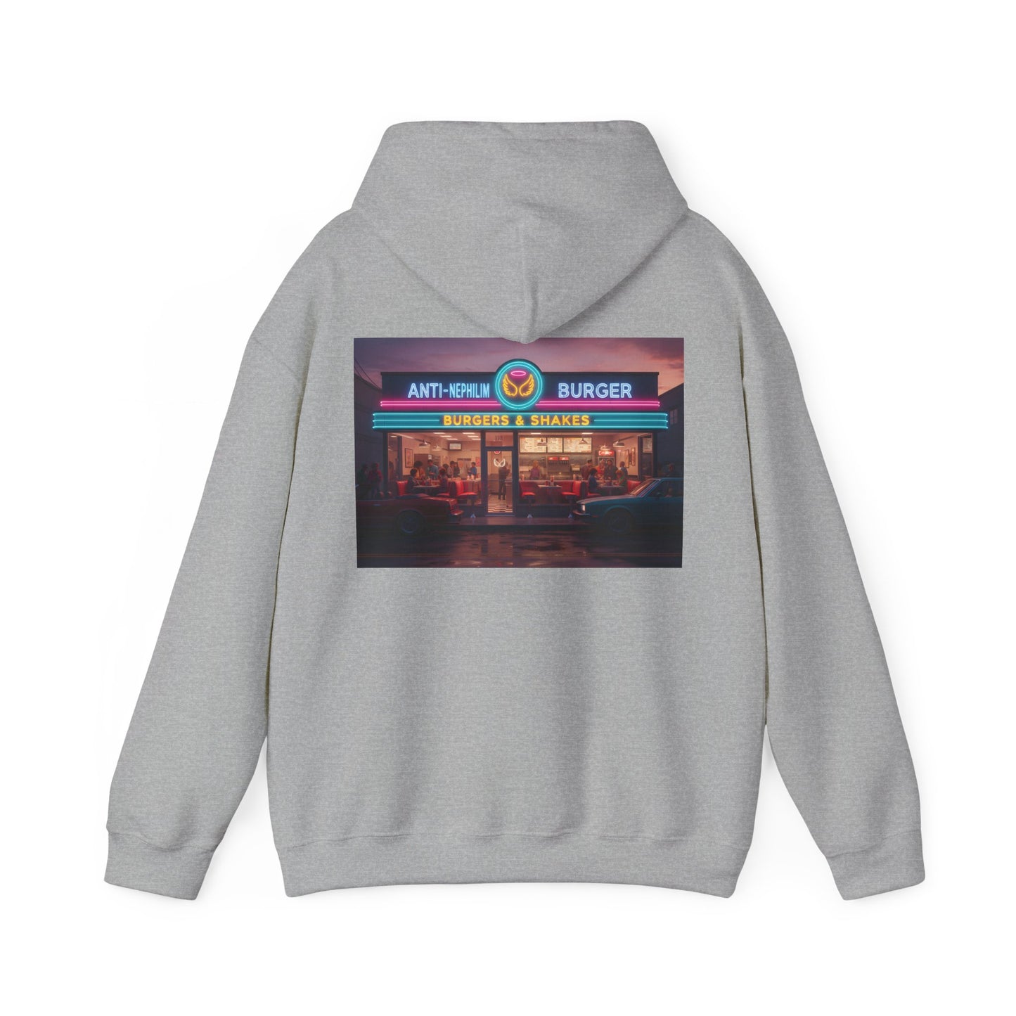 Retro Neon Burger Joint Hoodie — Kirk Ave. Apparel