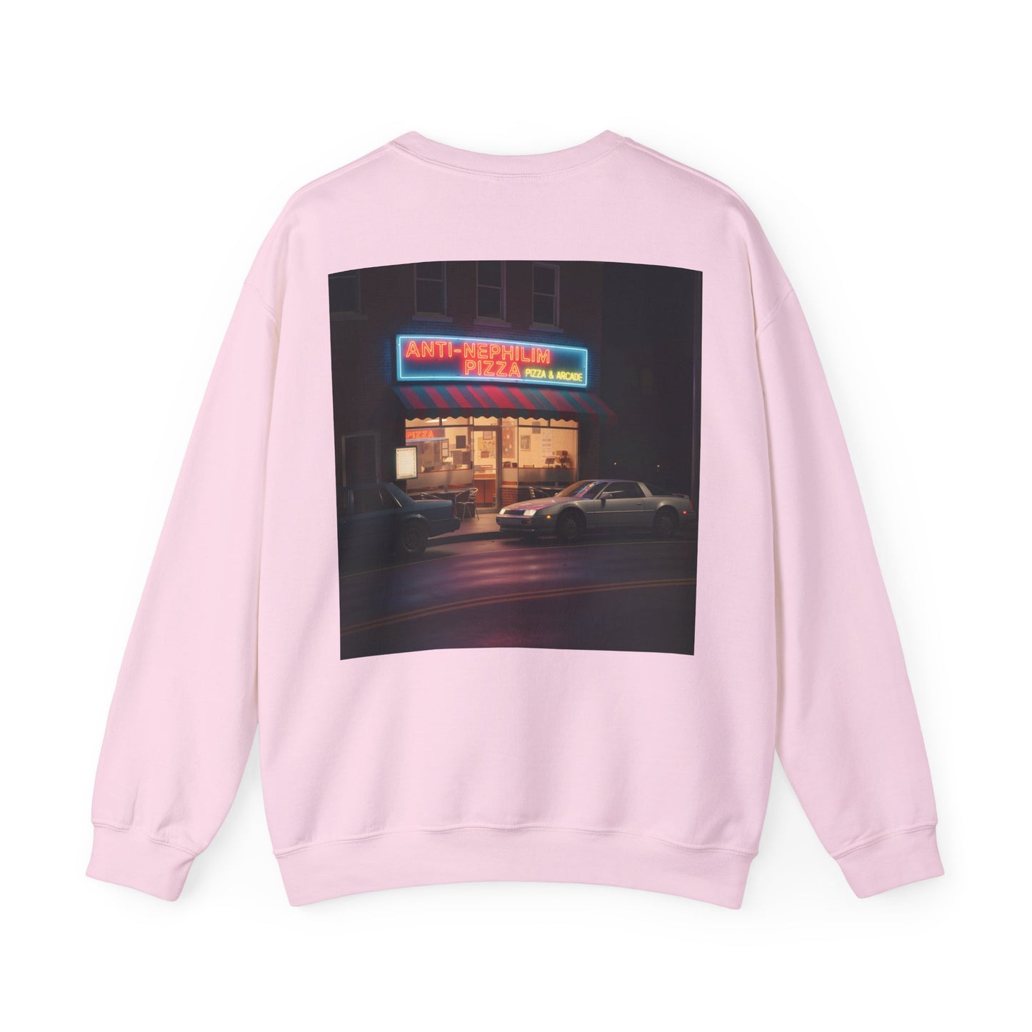 Retro Neon Anti Nephilim Pizza Parlor Sweatshirt - Kirk Ave. Apparel