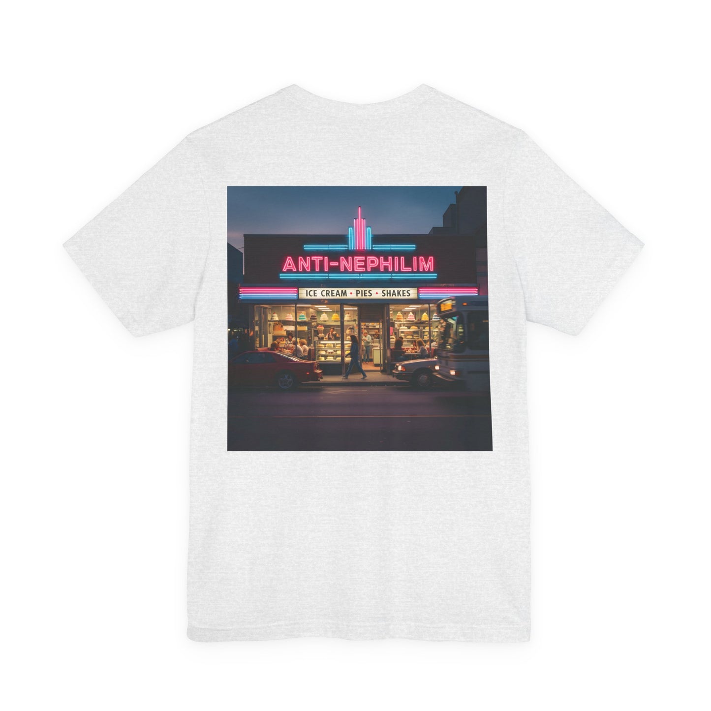 Retro Neon Dessert Diner Anti-Nephilim T Shirt — Kirk Ave. Apparel