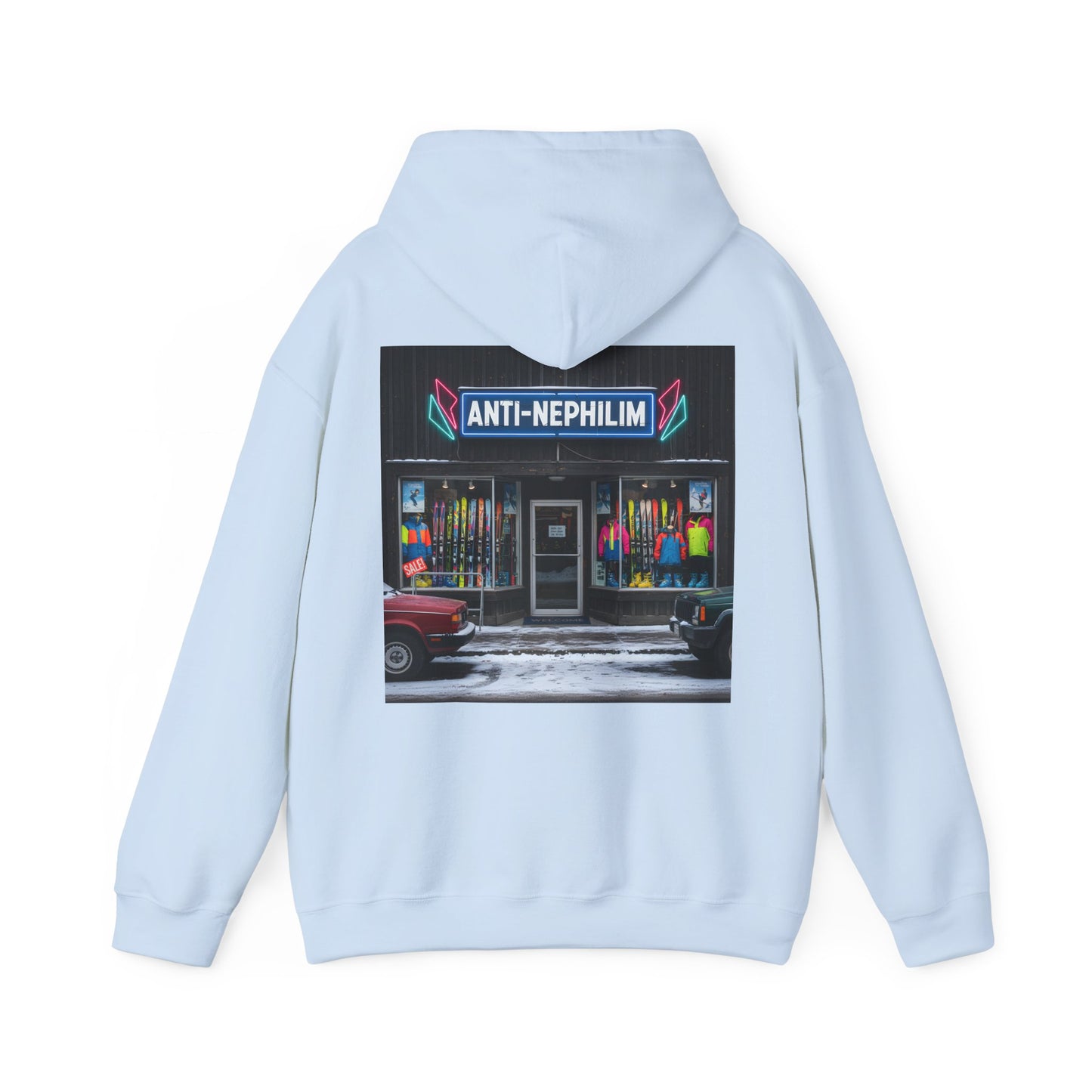 Anti Nephilim Ski Shop Hoodie — Kirk Ave. Apparel