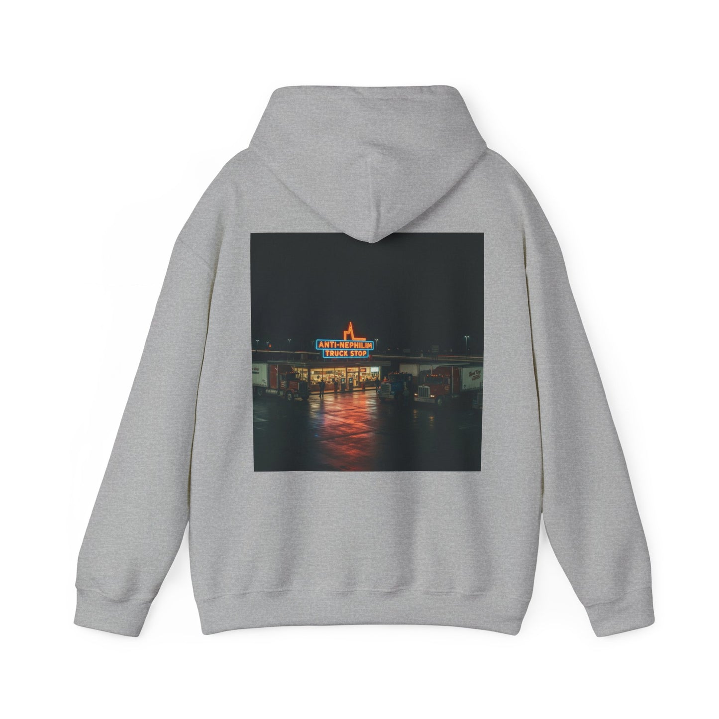 Vintage Neon Anti-Nephilim Truck Stop Hoodie — Kirk Ave. Apparel