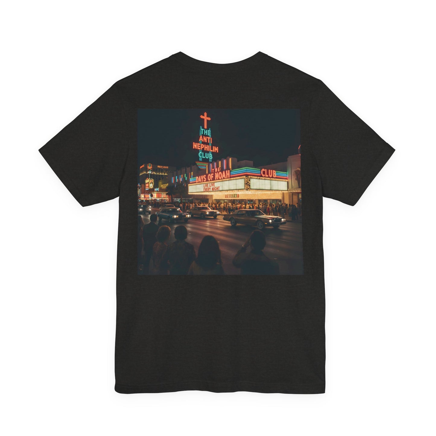Retro Neon Anti Nephilim Casino T Shirt - Kirk Ave. Apparel