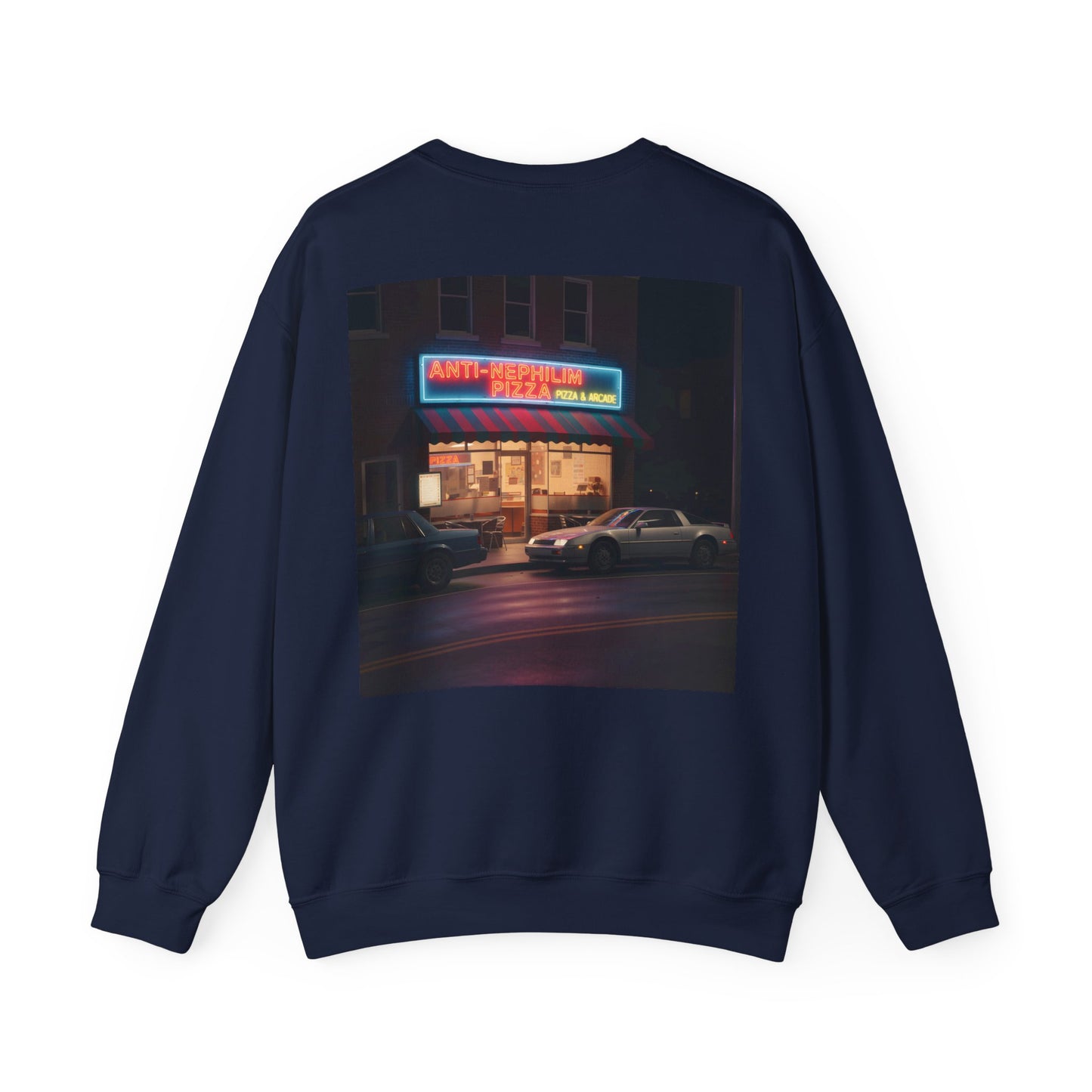 Retro Neon Anti Nephilim Pizza Parlor Sweatshirt - Kirk Ave. Apparel