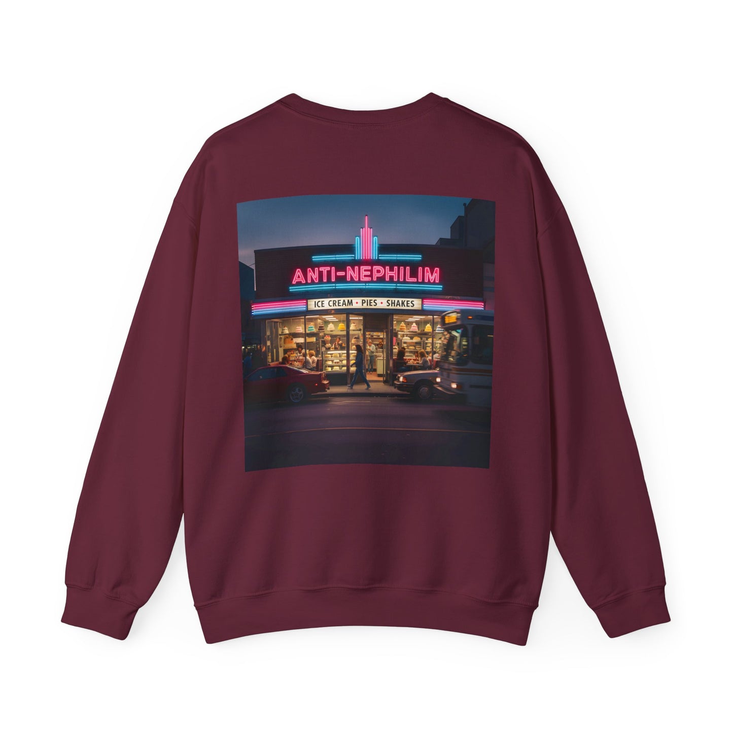 Retro Neon Dessert Diner Anti-Nephilim Sweatshirt — Kirk Ave. Apparel