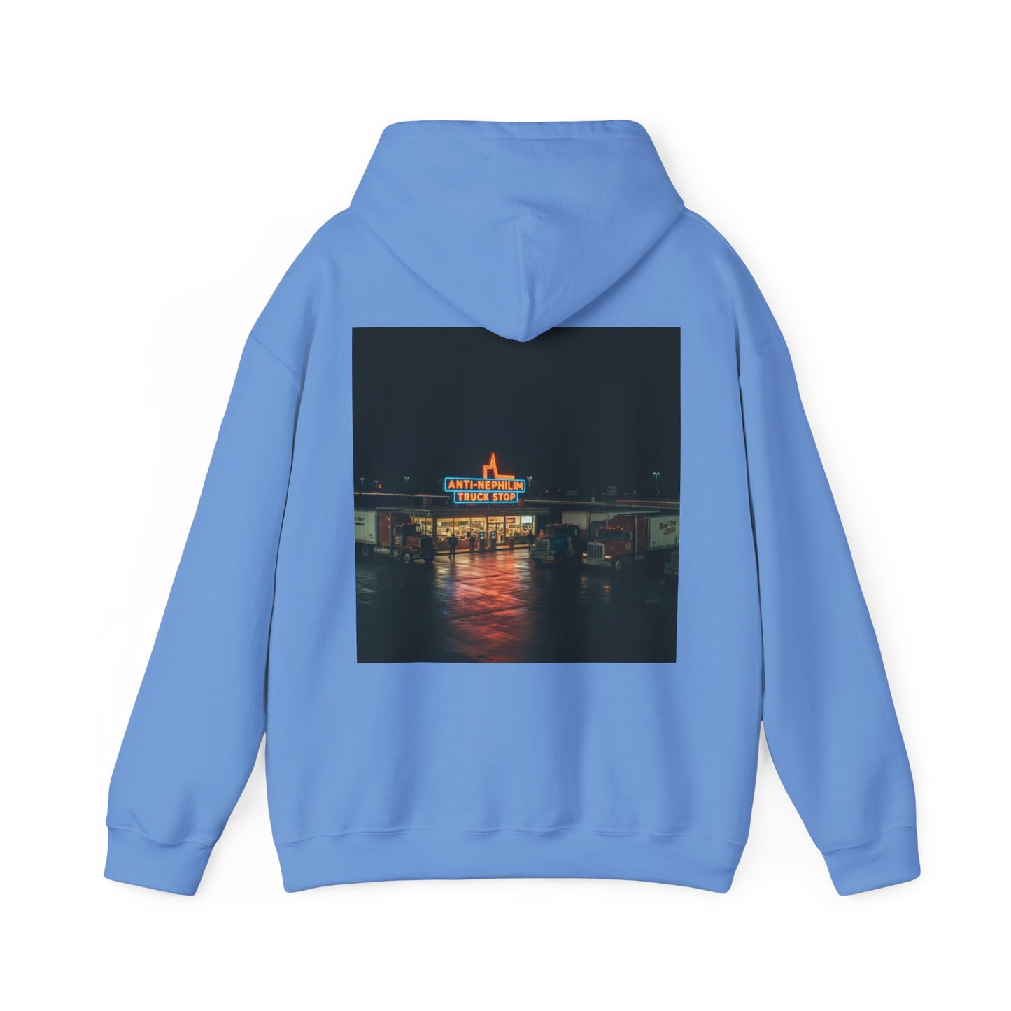 Vintage Neon Anti-Nephilim Truck Stop Hoodie — Kirk Ave. Apparel