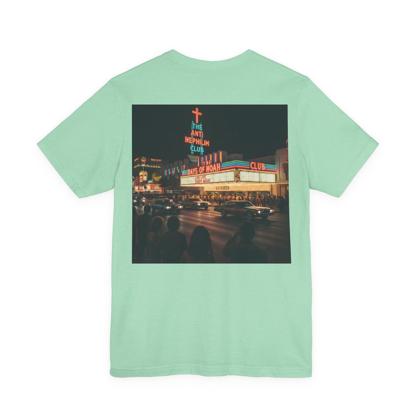 Retro Neon Anti Nephilim Casino T Shirt - Kirk Ave. Apparel
