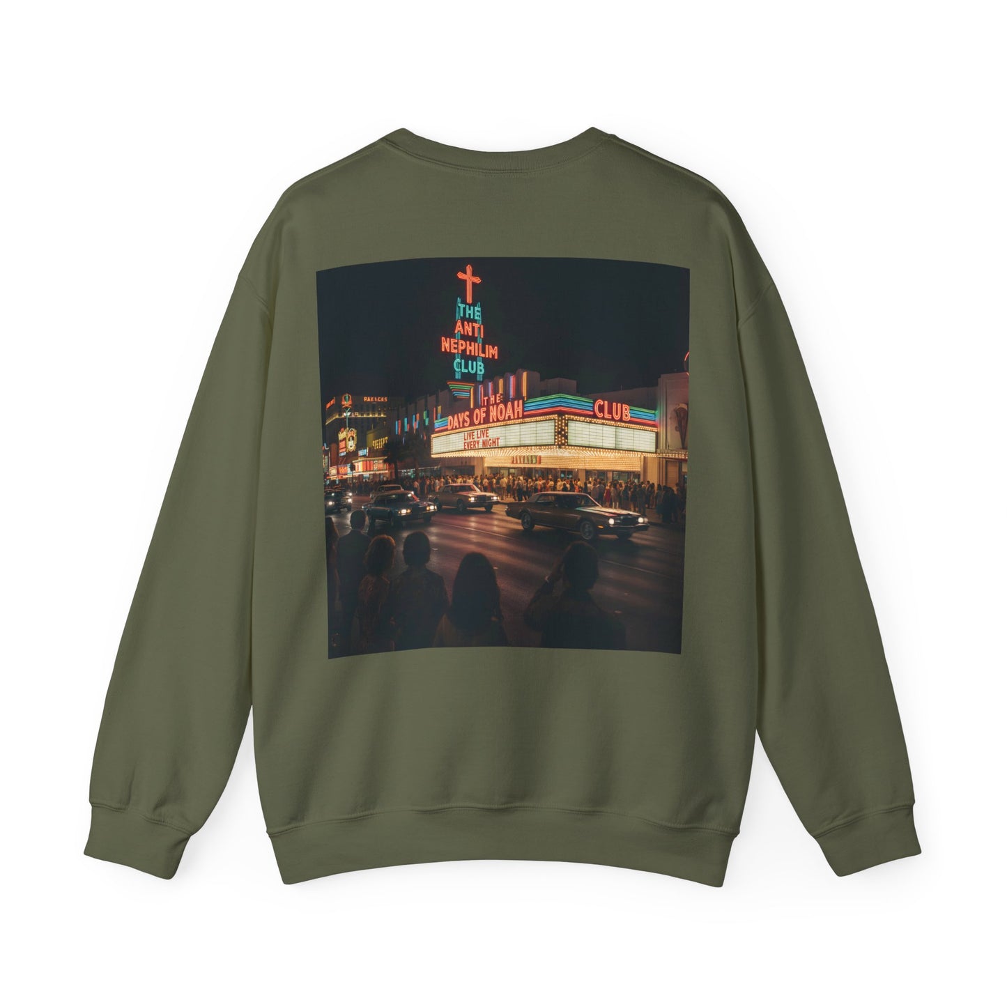 Retro Neon Anti Nephilim Casino Sweatshirt - Kirk Ave. Apparel