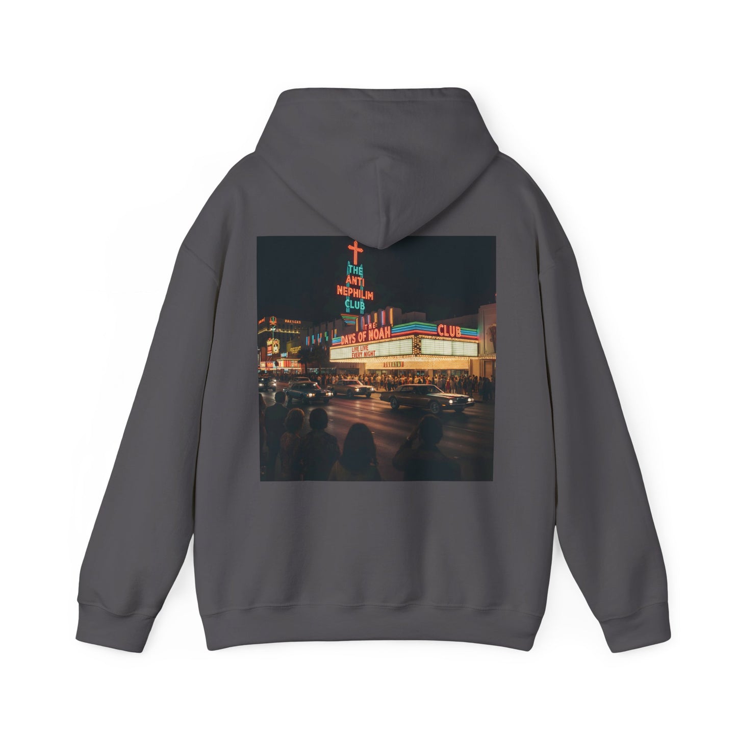 Retro Neon Anti Nephilim Casino Hoodie - Kirk Ave. Apparel