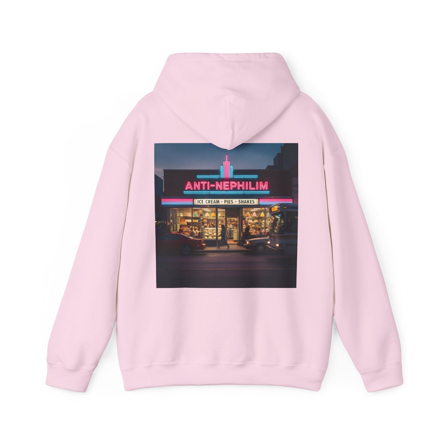 Retro Neon Dessert Diner Anti-Nephilim Hoodie — Kirk Ave. Apparel