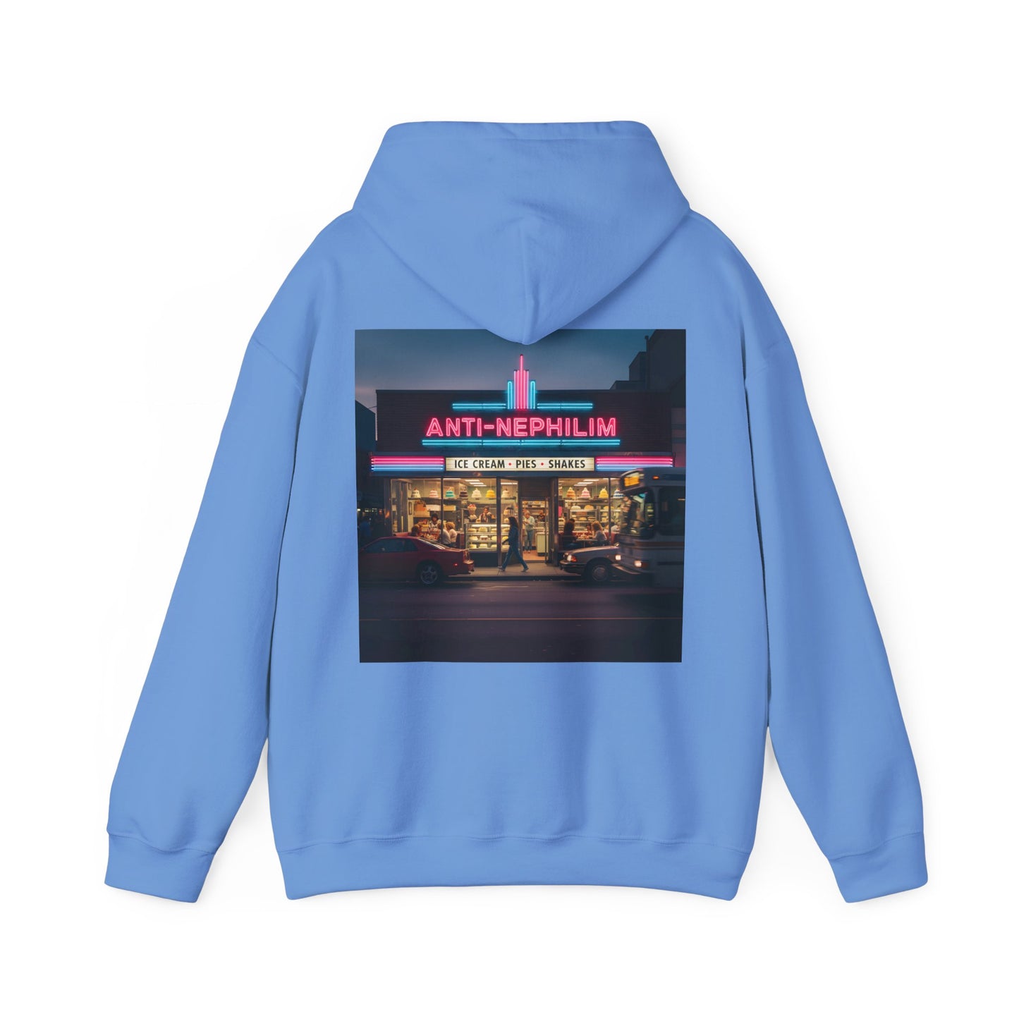 Retro Neon Dessert Diner Anti-Nephilim Hoodie — Kirk Ave. Apparel