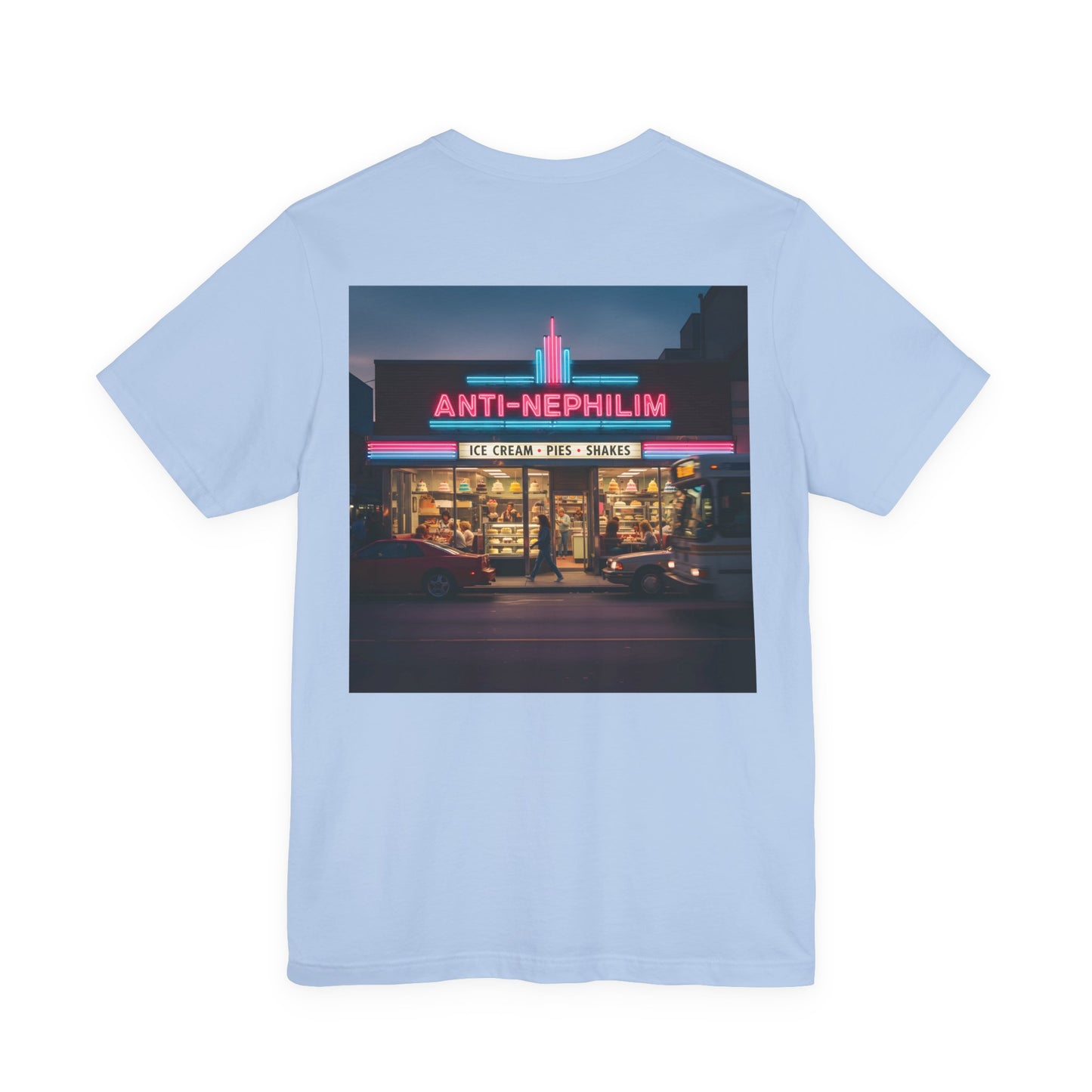 Retro Neon Dessert Diner Anti-Nephilim T Shirt — Kirk Ave. Apparel