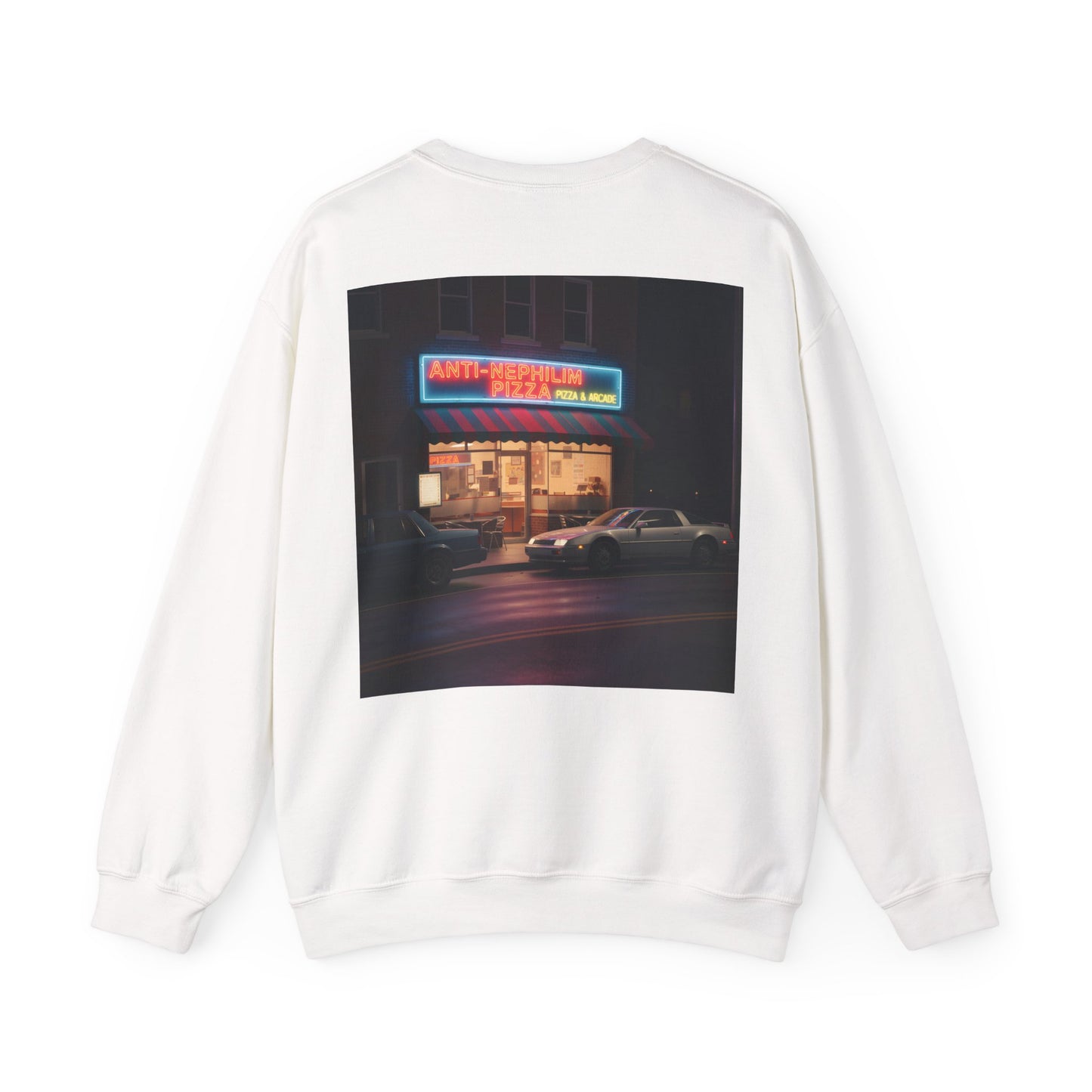 Retro Neon Anti Nephilim Pizza Parlor Sweatshirt - Kirk Ave. Apparel