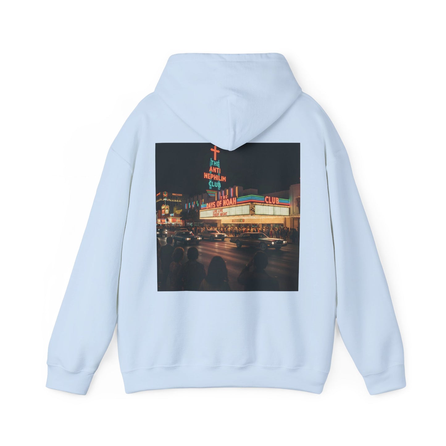 Retro Neon Anti Nephilim Casino Hoodie - Kirk Ave. Apparel