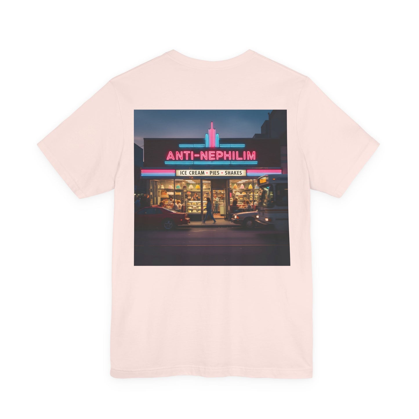Retro Neon Dessert Diner Anti-Nephilim T Shirt — Kirk Ave. Apparel