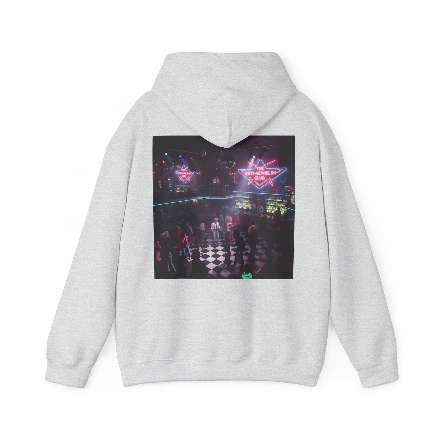 80s Neon Nightclub Anti Nephilim Hoodie - Kirk Ave. Apparel
