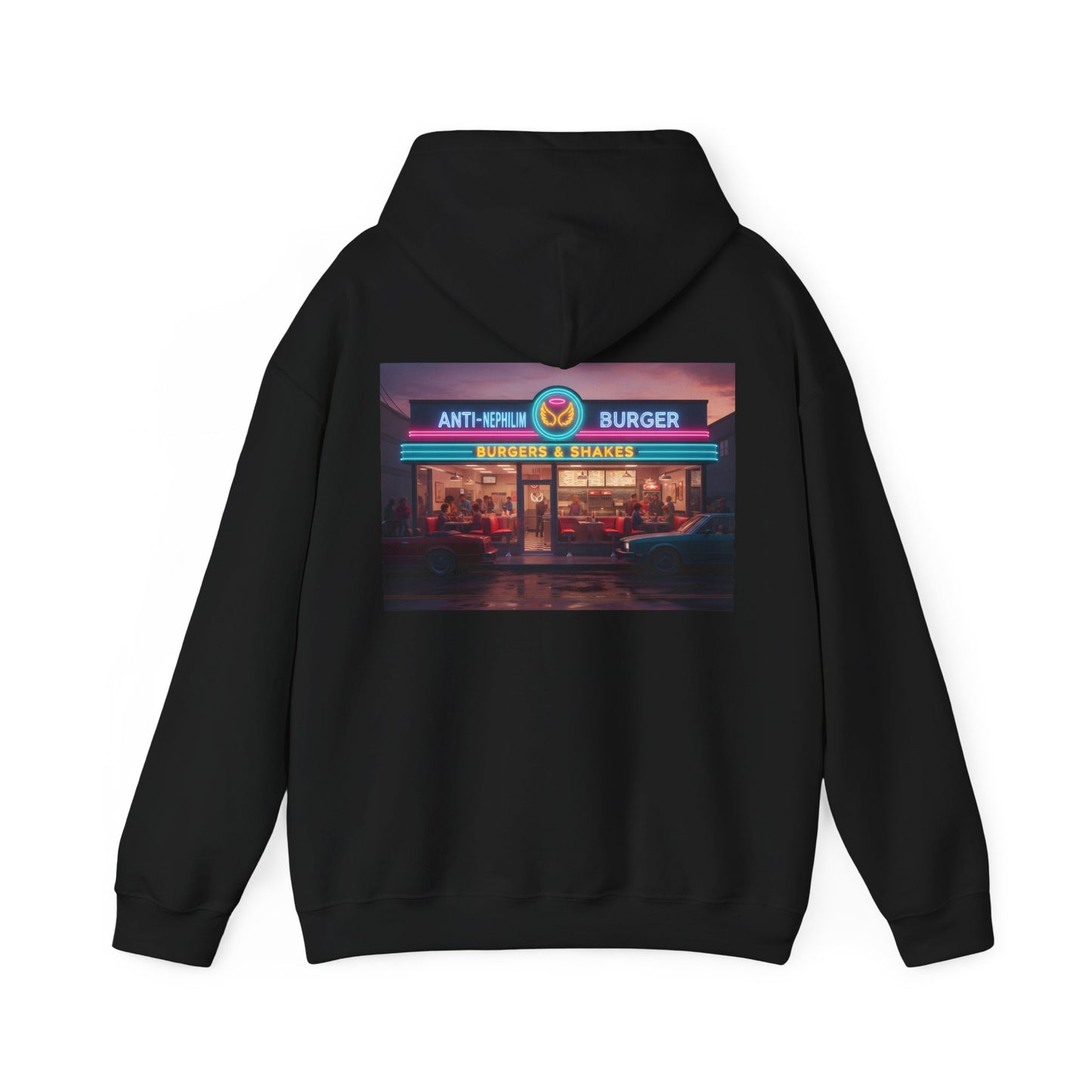 Retro Neon Burger Joint Hoodie — Kirk Ave. Apparel