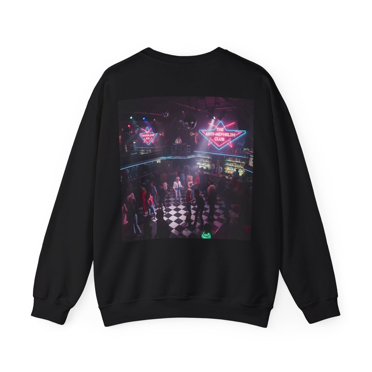 80s Neon Nightclub Anti Nephilim Sweatshirt - Kirk Ave. Apparel
