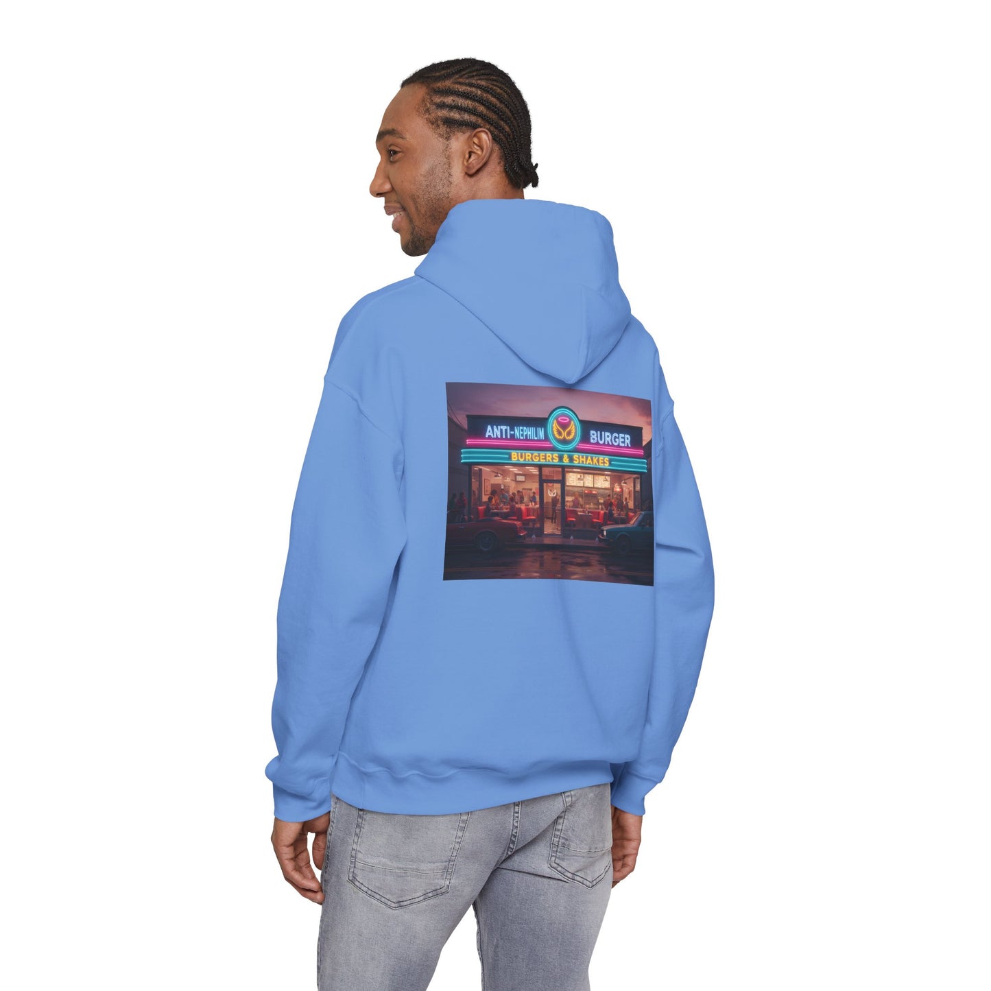 Retro Neon Burger Joint Hoodie — Kirk Ave. Apparel