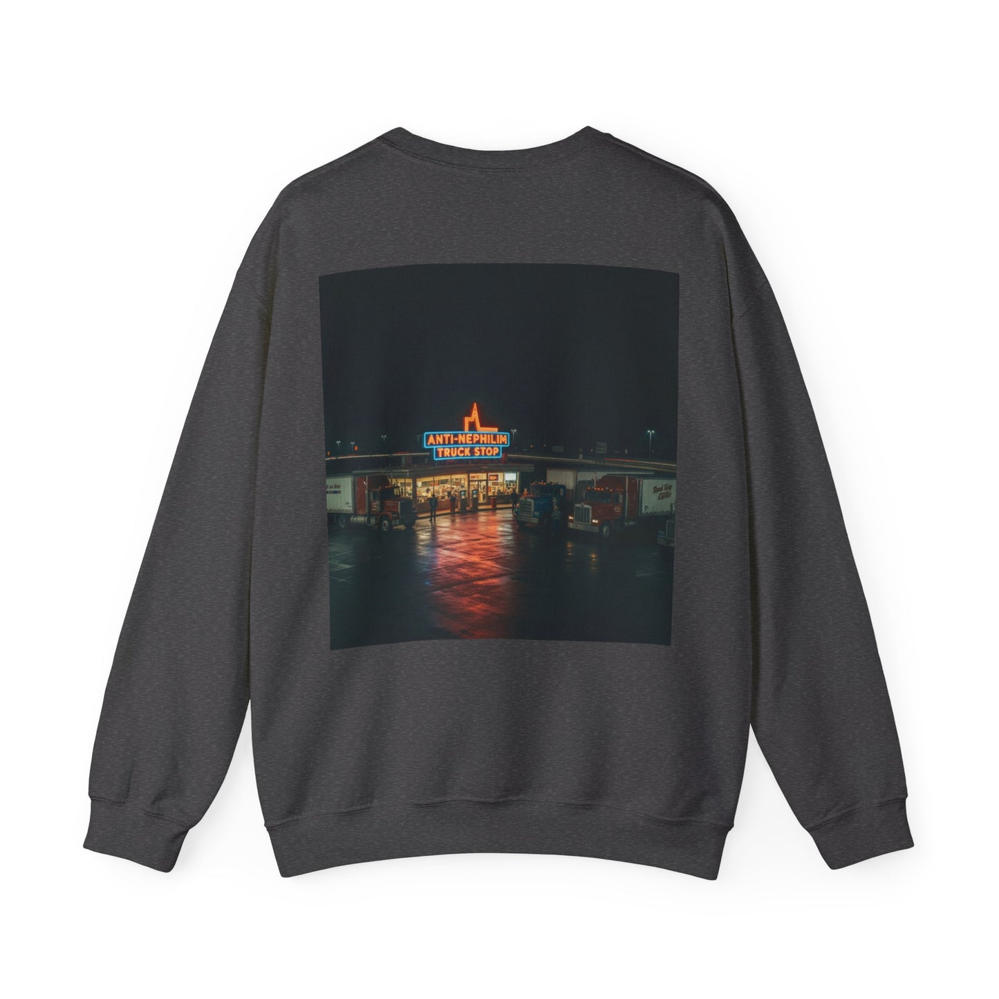 Vintage Neon Anti-Nephilim Truck Stop Sweatshirt — Kirk Ave. Apparel