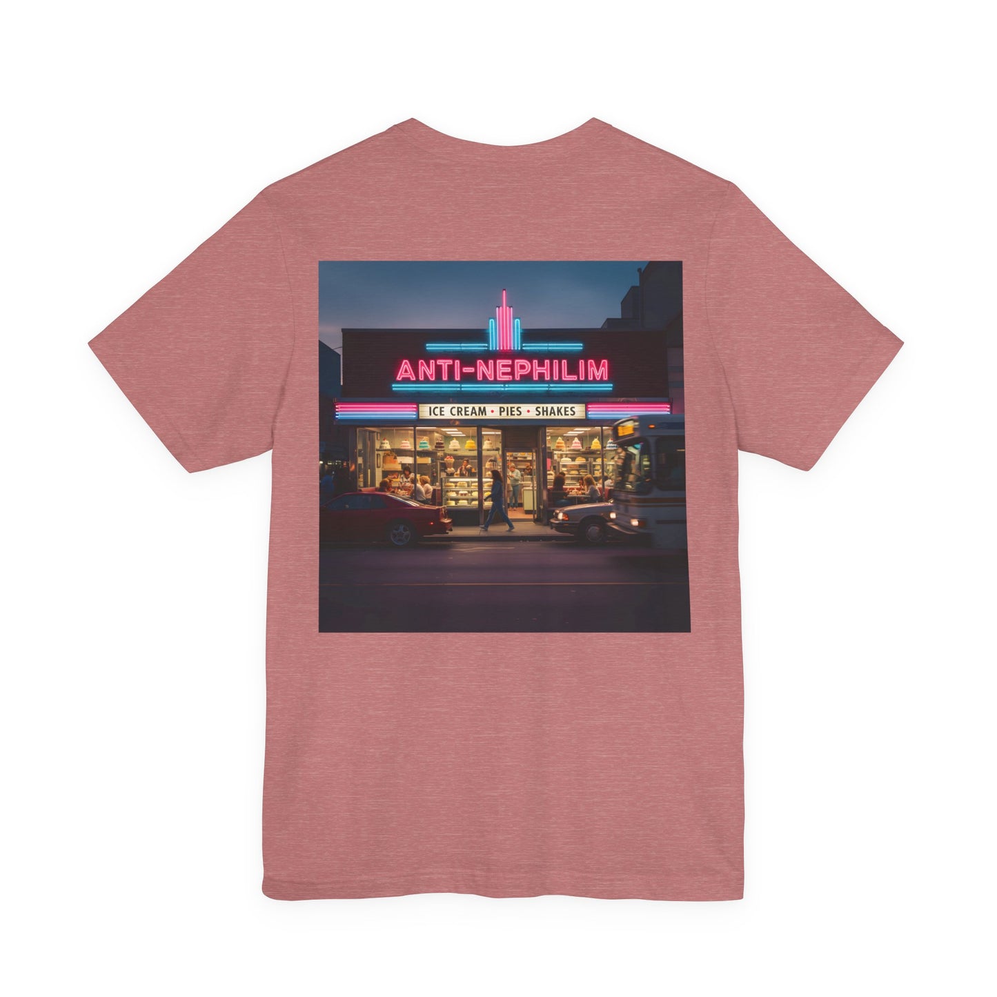 Retro Neon Dessert Diner Anti-Nephilim T Shirt — Kirk Ave. Apparel