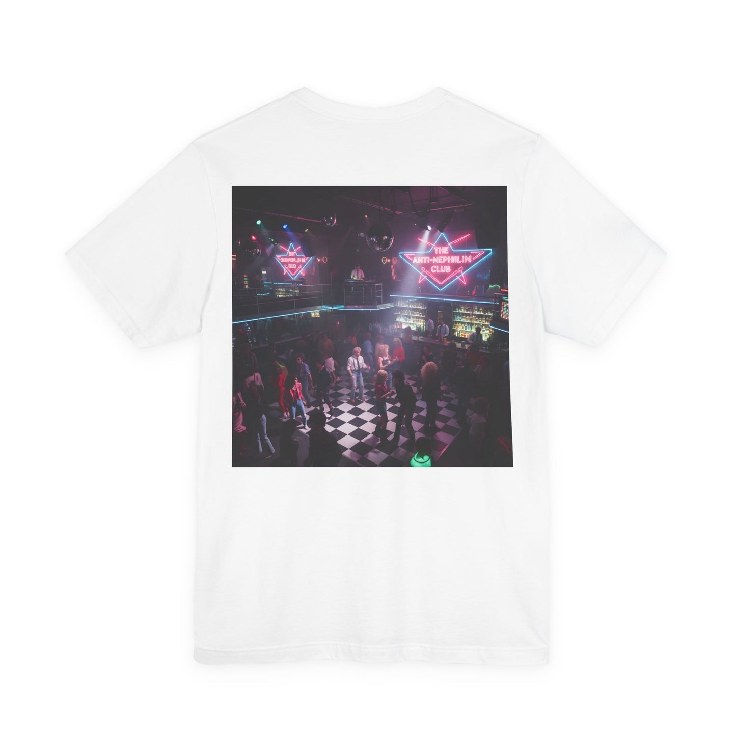 80s Neon Nightclub Anti Nephilim T Shirt - Kirk Ave. Apparel
