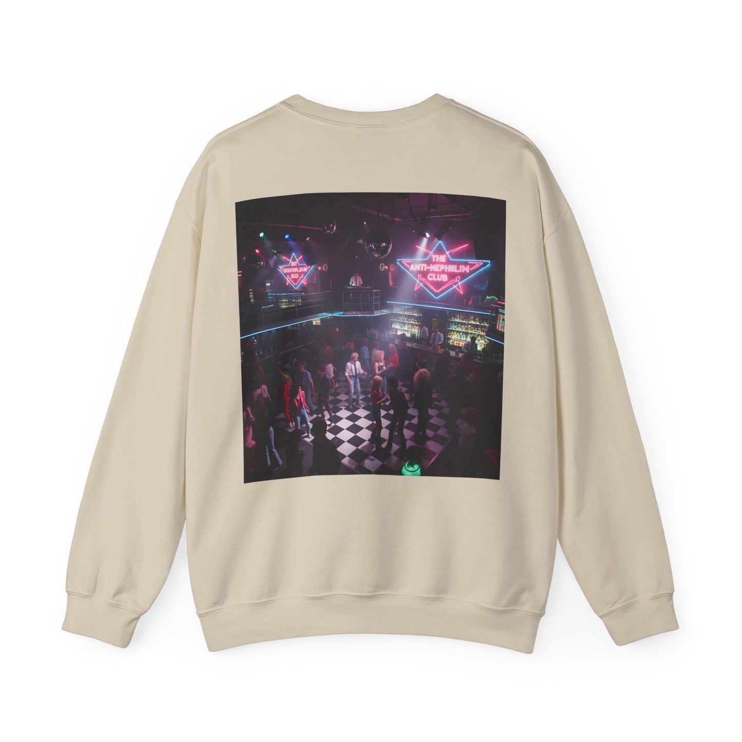 80s Neon Nightclub Anti Nephilim Sweatshirt - Kirk Ave. Apparel
