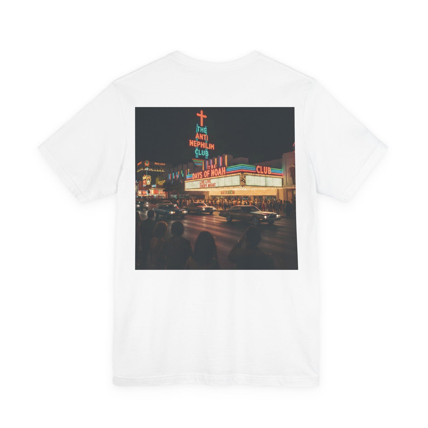 Retro Neon Anti Nephilim Casino T Shirt - Kirk Ave. Apparel