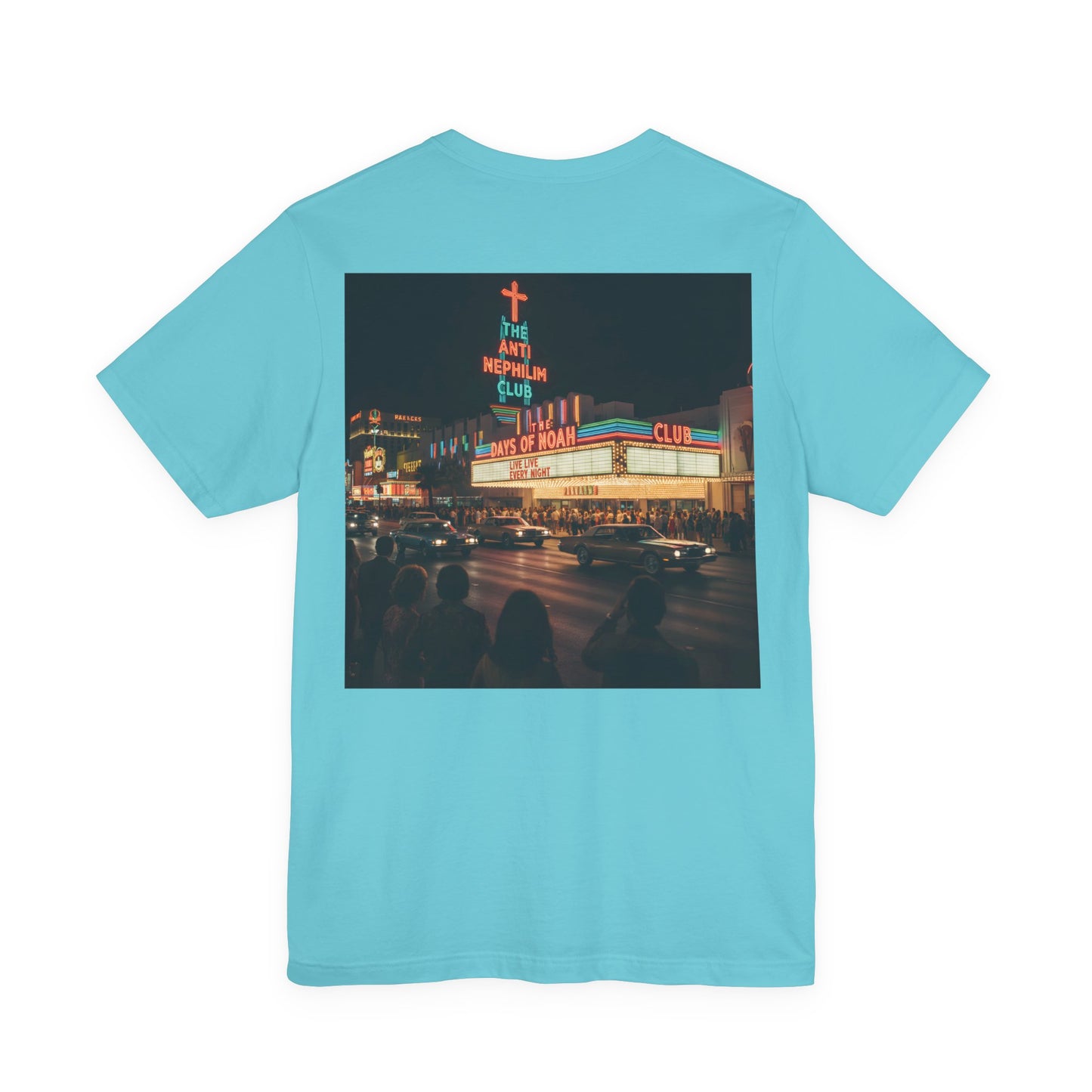 Retro Neon Anti Nephilim Casino T Shirt - Kirk Ave. Apparel