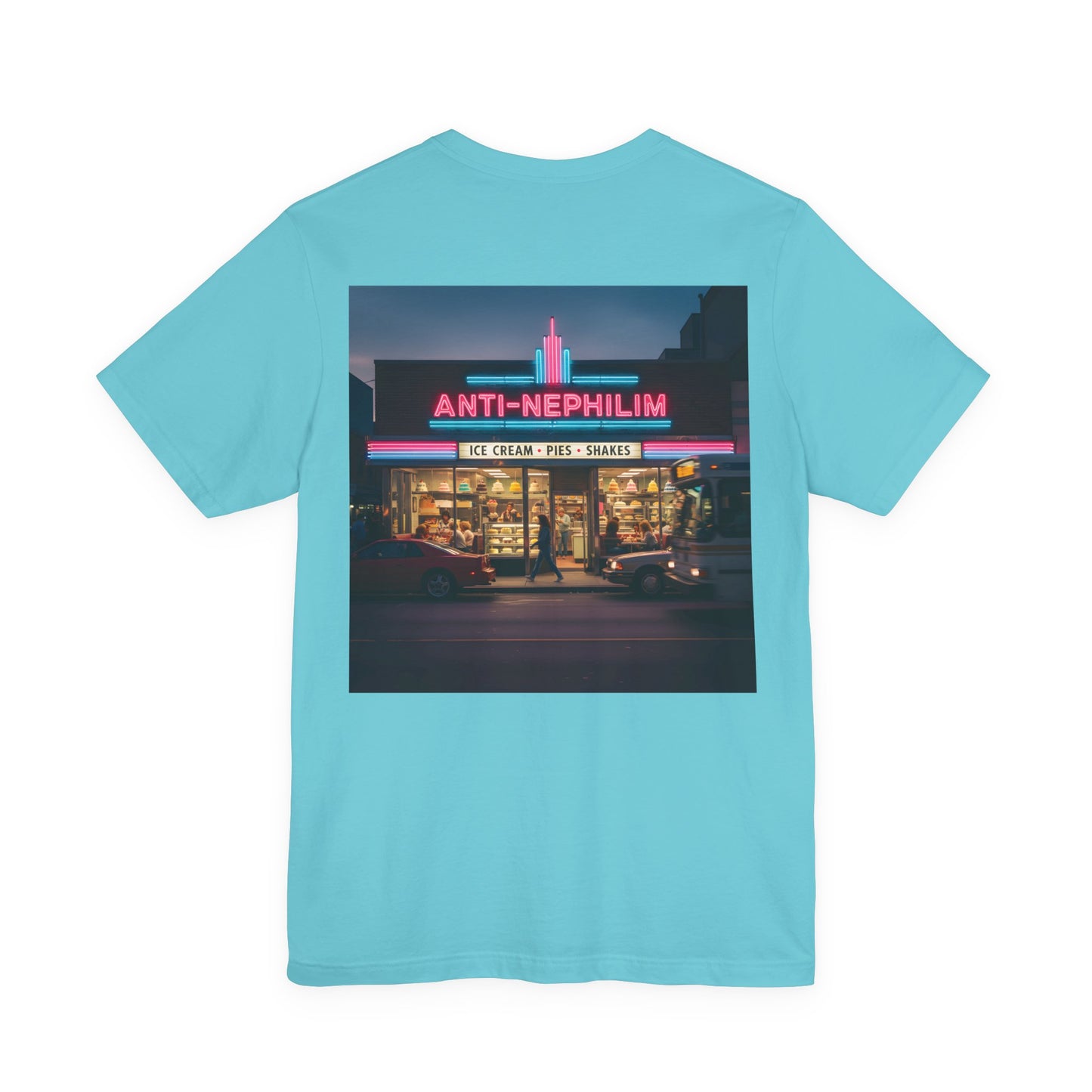 Retro Neon Dessert Diner Anti-Nephilim T Shirt — Kirk Ave. Apparel